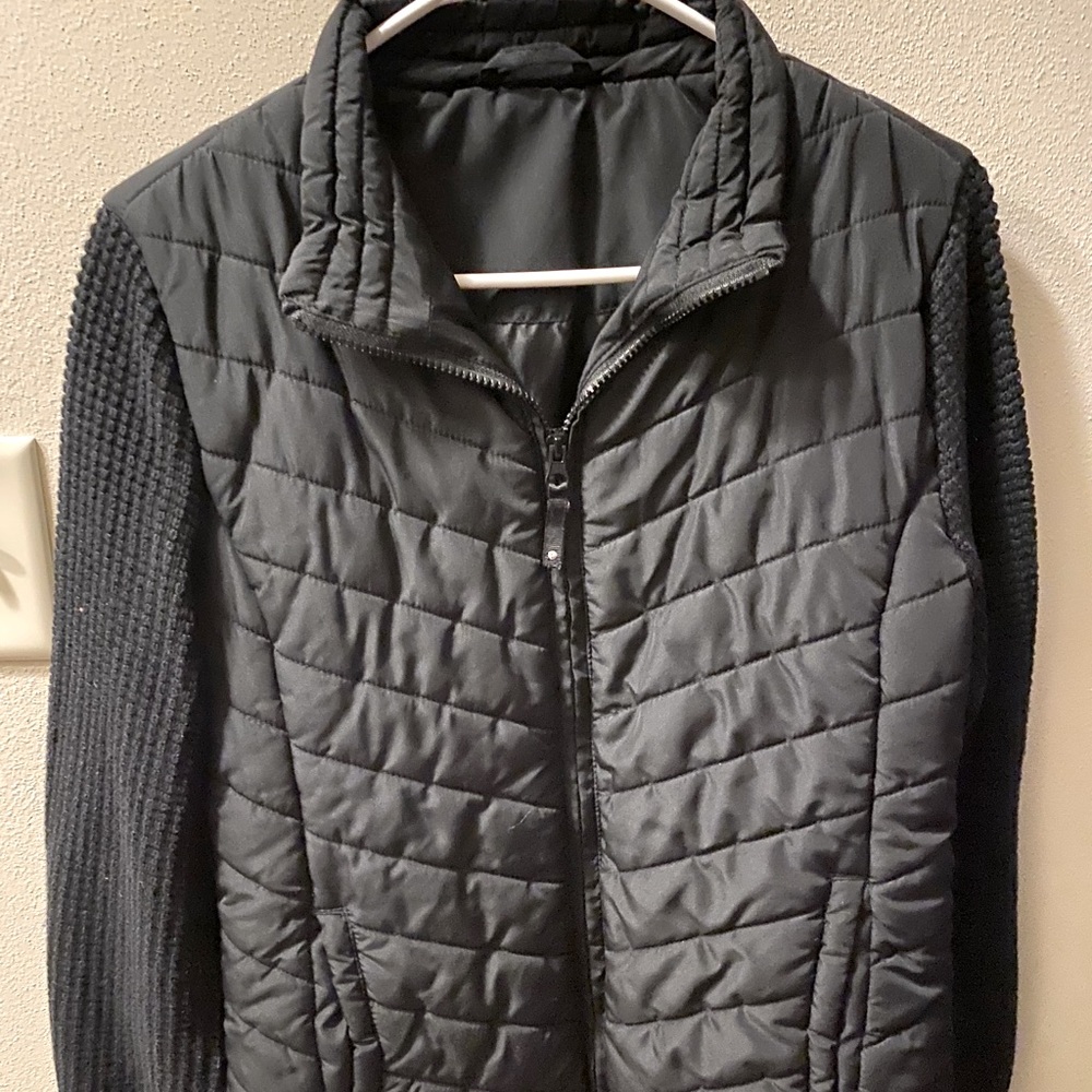 Black Knit Puffer Jacket